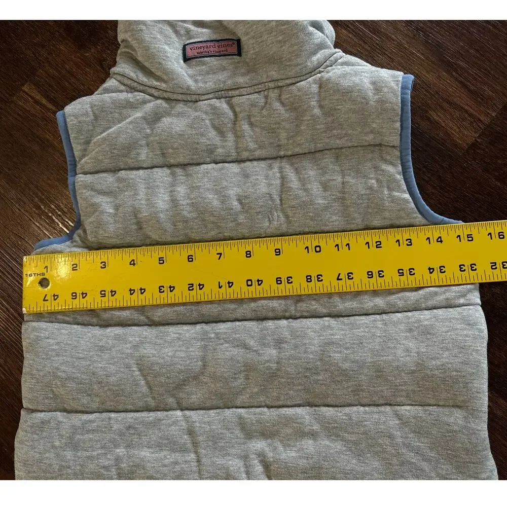 Vineyard Vines Girls Dreamcloth Vest Heather Gray Full Zip Size M